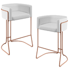 Kit 02 Banquetas Decorativas Fixas Base De Aço Cobre Betina D