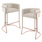 Kit 02 Banquetas Decorativas Fixas Base De Aço Cobre Betina D