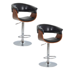 Kit 02 Banquetas Giratória Betim Preto Base Metálica - D'rossi