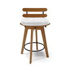 Kit 02 Banquetas Giratória Costela Corano Base Madeira Ma70 J