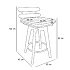 Kit 02 Banquetas Giratória Costela Corino Base Madeira Ma70 J
