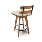 Kit 02 Banquetas Giratória Costela Corino Base Madeira Ma70 J