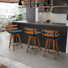 Kit 02 Banquetas Giratória Costela Suede Azul Marinho Base Ma