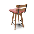 Kit 02 Banquetas Giratória Costela Suede Base Madeira Ma70 M1