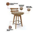 Kit 02 Banquetas Giratória Costela Suede Base Madeira Ma70 M1