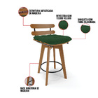 Kit 02 Banquetas Giratória Costela Veludo Base Madeira Ma70 J