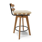 Kit 02 Banquetas Giratória Costela Veludo Luxo Base Madeira M