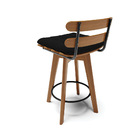 Kit 02 Banquetas Giratória Costela Veludo Luxo Base Madeira M