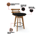 Kit 02 Banquetas Giratória Costela Veludo Luxo Base Madeira M