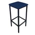 Kit 02 Banquetas Industrial Donna Suede Azul Marinho Base Pre