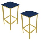 Kit 02 Banquetas Industrial Donna Suede Base Dourado D'rossi