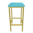 Kit 02 Banquetas Industrial Donna Suede Base Dourado D'rossi