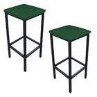 Kit 02 Banquetas Industrial Donna Suede Base Preto D'rossi -