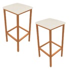 Kit 02 Banquetas Industrial Donna Suede Bege Base Cobre D'ros