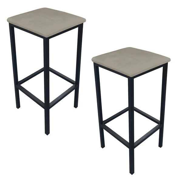 Kit 02 Banquetas Industrial Donna Suede Marrom Rato Base Pret