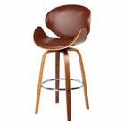 Kit 02 Banquetas Kobe Giratória Com Base De Madeira E Apoio D