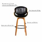 Kit 02 Banquetas Kobe Giratória Com Base De Madeira E Apoio D