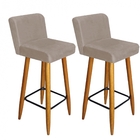 Kit 02 Banquetas Lara Com Encosto Para Balcão E Cozinha Bistr