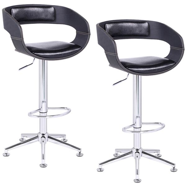 Kit 02 Banquetas Para Cozinha Base Estrela Giratória Com Regu