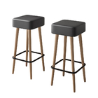 Kit 02 Banquetas Quadradas Milão Corano Preto - D'rossi