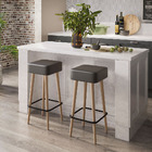 Kit 02 Banquetas Quadradas Milão Corano Preto - D'rossi