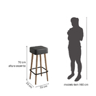 Kit 02 Banquetas Quadradas Milão Corano Preto - D'rossi