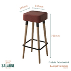 Kit 02 Banquetas Quadradas Milao Corano Telha  S02 - D'rossi