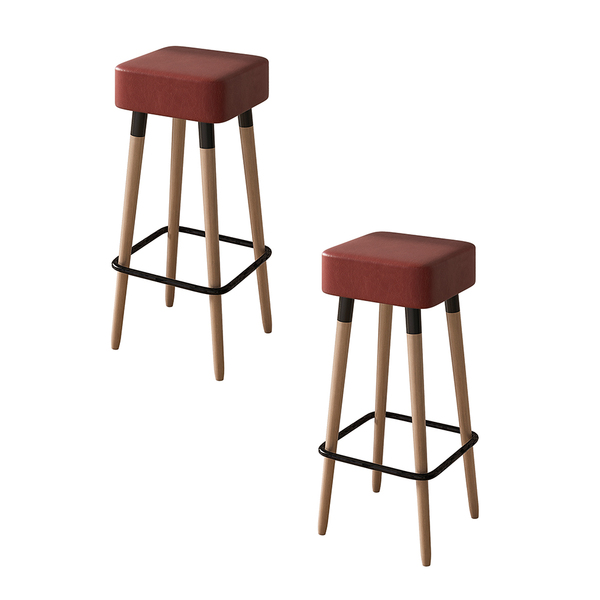 Kit 02 Banquetas Quadradas Milao Corano Telha  S02 - D'rossi