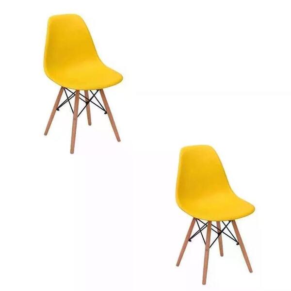 Kit 02 Cadeira Charles Eames Eiffel - Amarelo Amarelo