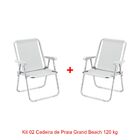 Kit 02 Cadeira De Praia  Grand Beach Premium Branco
