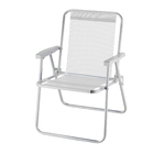 Kit 02 Cadeira De Praia Alumínio Beach Premium Branco