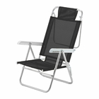 Kit 02 Cadeira De Praia Reclinável Sun Glow  Preto