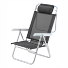 Kit 02 Cadeira De Praia Reclinável Sun Glow Premium  Preto