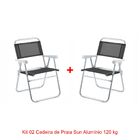 Kit 02 Cadeira De Praia Sun  Preto