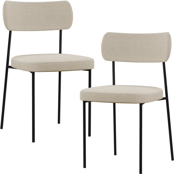 Kit 02 Cadeira Decorativa Estofada Para Sala De Jantar Melina