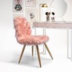Kit 02 Cadeira Decorativa Rolg Pelo Sintetico Pes Madeira Sone