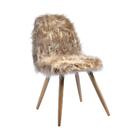 Kit 02 Cadeira Decorativa Rolg Pelo Sintetico Pes Madeira Sone