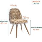Kit 02 Cadeira Decorativa Rolg Pelo Sintetico Pes Madeira Sone