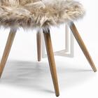 Kit 02 Cadeira Decorativa Rolg Pelo Sintetico Pes Madeira Sone