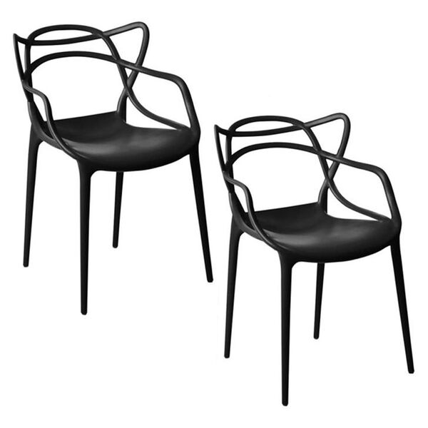 Kit 02 Cadeiras Allegra Sala De Jantar Preto - D'rossi