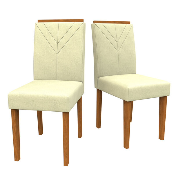 Kit 02 Cadeiras Âmbar Ypê/animale/bege