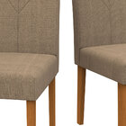 Kit 02 Cadeiras Âmbar Ypê/veludo/marrom Claro