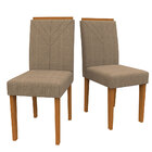 Kit 02 Cadeiras Âmbar Ypê/veludo/marrom Claro