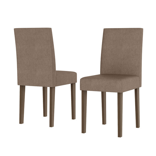 Kit 02 Cadeiras Ametista Imbuia/veludo/marrom Claro