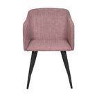 Kit 02 Cadeiras Boxbit Charla Linho Marrom Base Metal Cor Pre