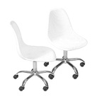 Kit 02 Cadeiras Boxbit Colmeia Polipropileno Branca Base Rodí