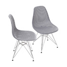 Kit 02 Cadeiras Boxbit Colmeia Polipropileno Cinza Base Croma