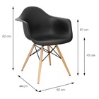 Kit 02 Cadeiras Boxbit Dkr Eames Com Braço Polipropileno Mix