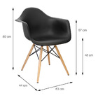 Kit 02 Cadeiras Boxbit Dkr Eames Com Braço Polipropileno Mix