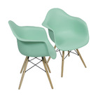 Kit 02 Cadeiras Boxbit Dkr Eames Com Braço Polipropileno Tiff